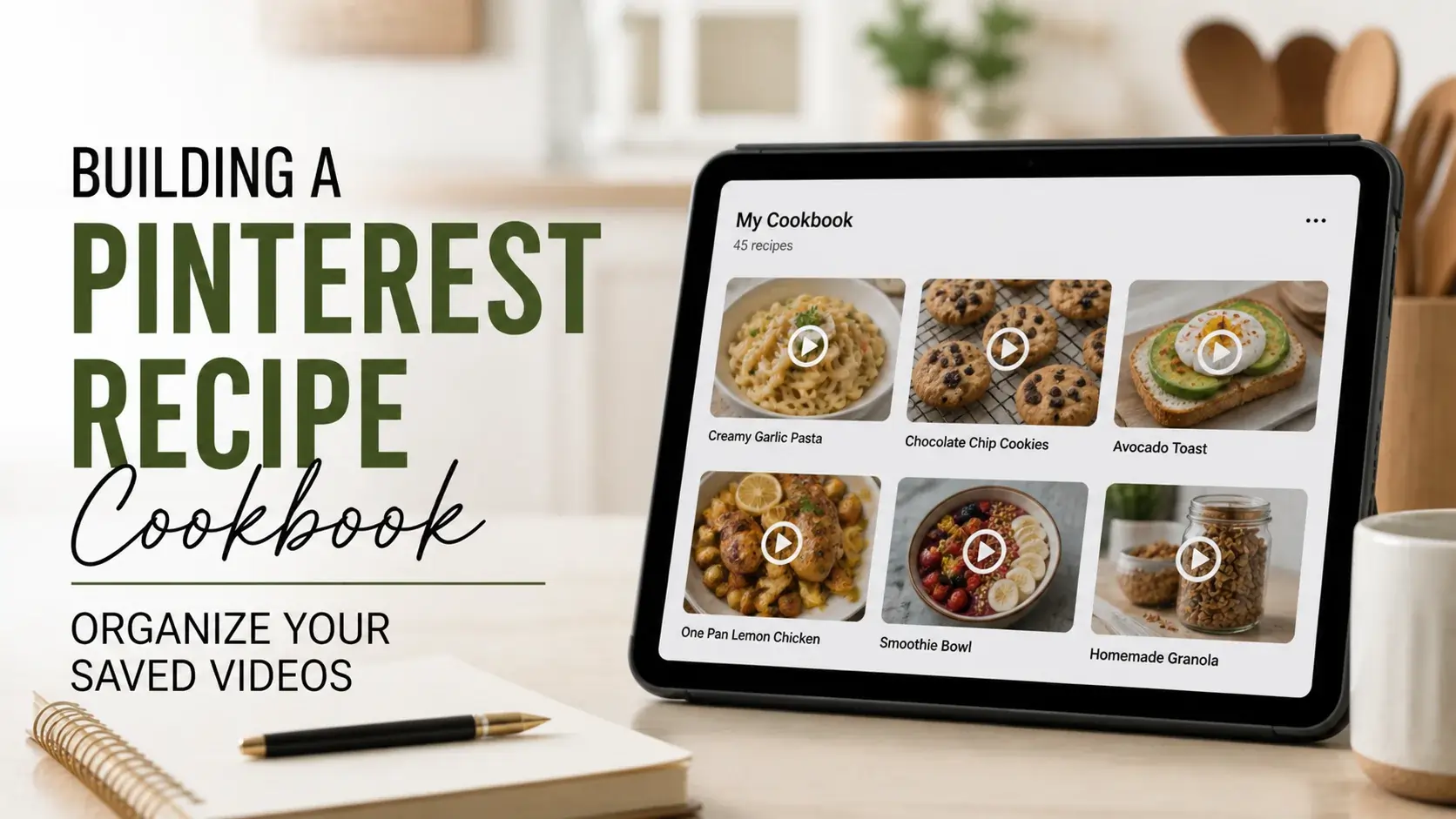 Building a Pinterest Recipe Cookbook - Organize Your Saved Videos